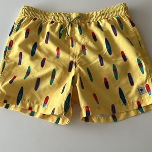 Polarn O. Pyret Boys Yellow Surfboard Swim Shorts Trunks Size 10-12 Y 146/152cm